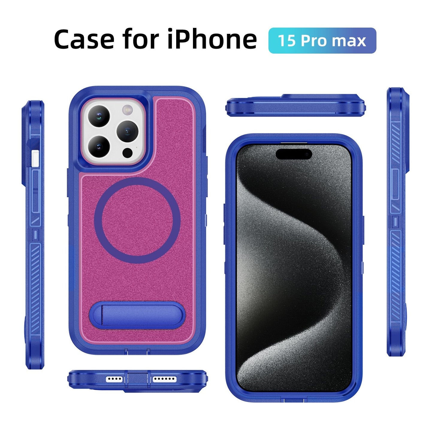 Frosted Matte Surface Kickstand Case For iPhone 16 15 14 13 12 11 PRO MAX C55 - LeatherWalletCase