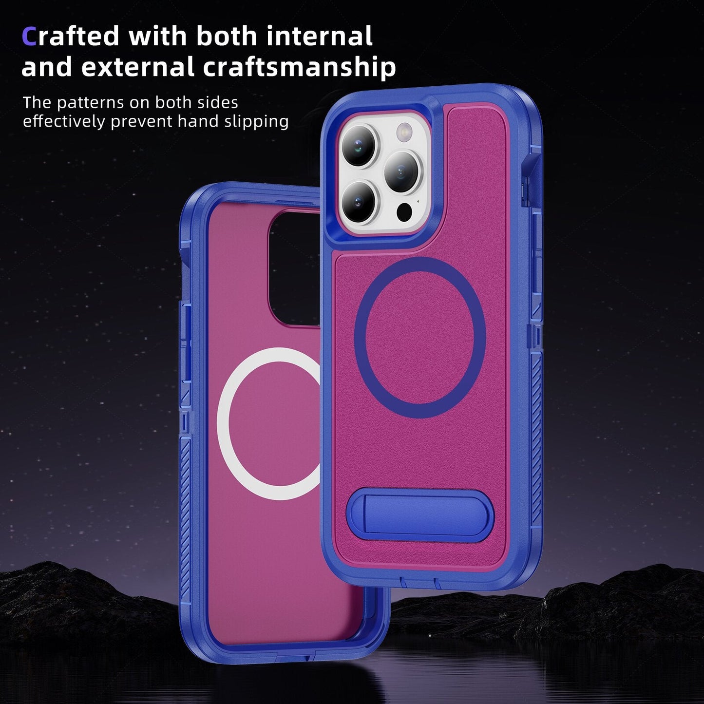 Frosted Matte Surface Kickstand Case For iPhone 16 15 14 13 12 11 PRO MAX C55 - LeatherWalletCase
