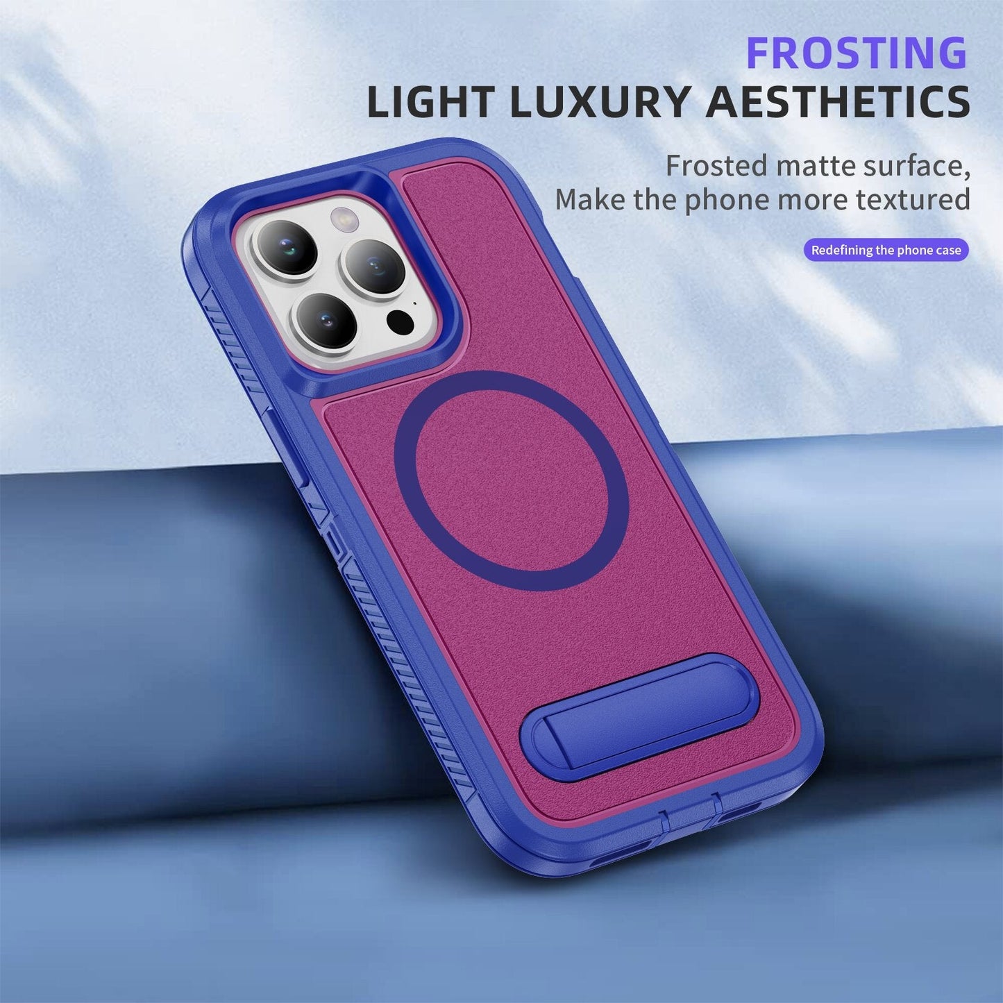 Frosted Matte Surface Kickstand Case For iPhone 16 15 14 13 12 11 PRO MAX C55 - LeatherWalletCase