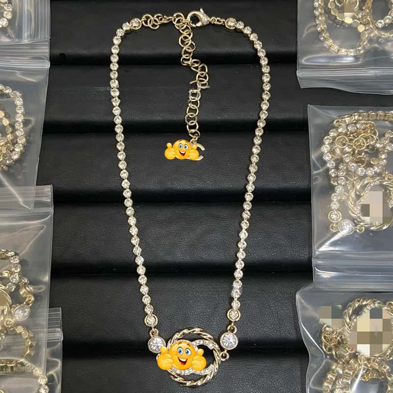 Inspired High Quality Necklace Luxury CC style Wedding Necklace Best gift N13 - Leather Wallet Case