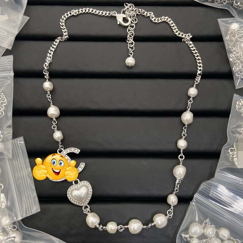 Inspired High Quality Necklace Luxury CC style Wedding Necklace Best gift N16 - Leather Wallet Case