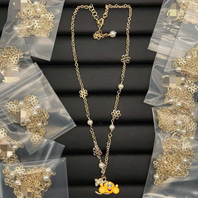 Inspired High Quality Necklace Luxury CC style Wedding Necklace Best gift N17 - Leather Wallet Case
