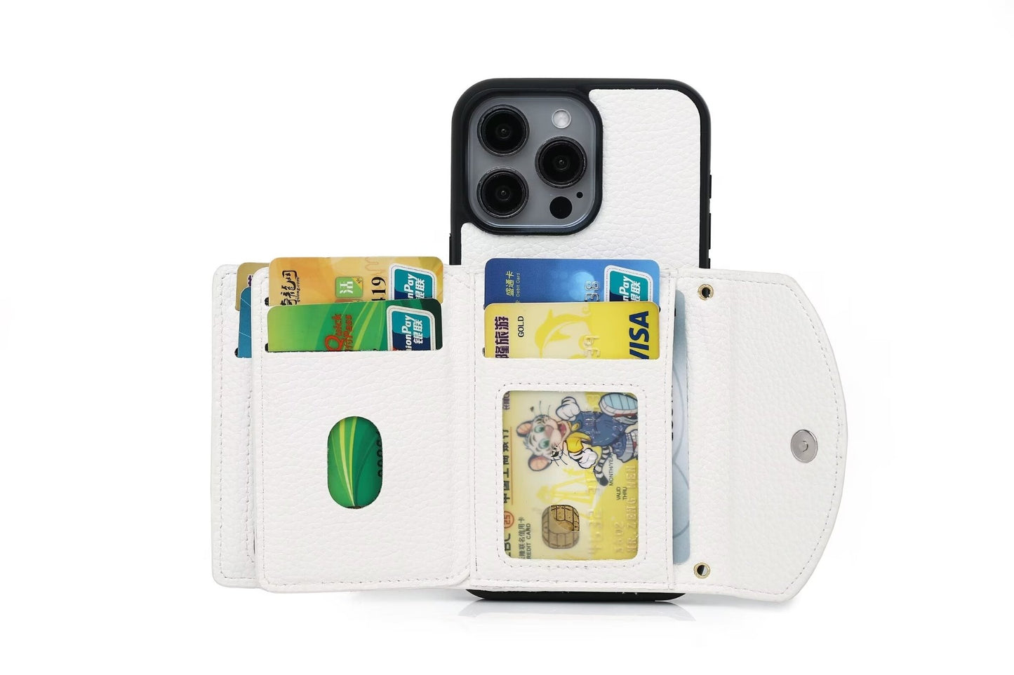 Multi Functional Leather Wallet Case For iPhone 16 15 14 13 12 11 PRO MAX C58 - LeatherWalletCase