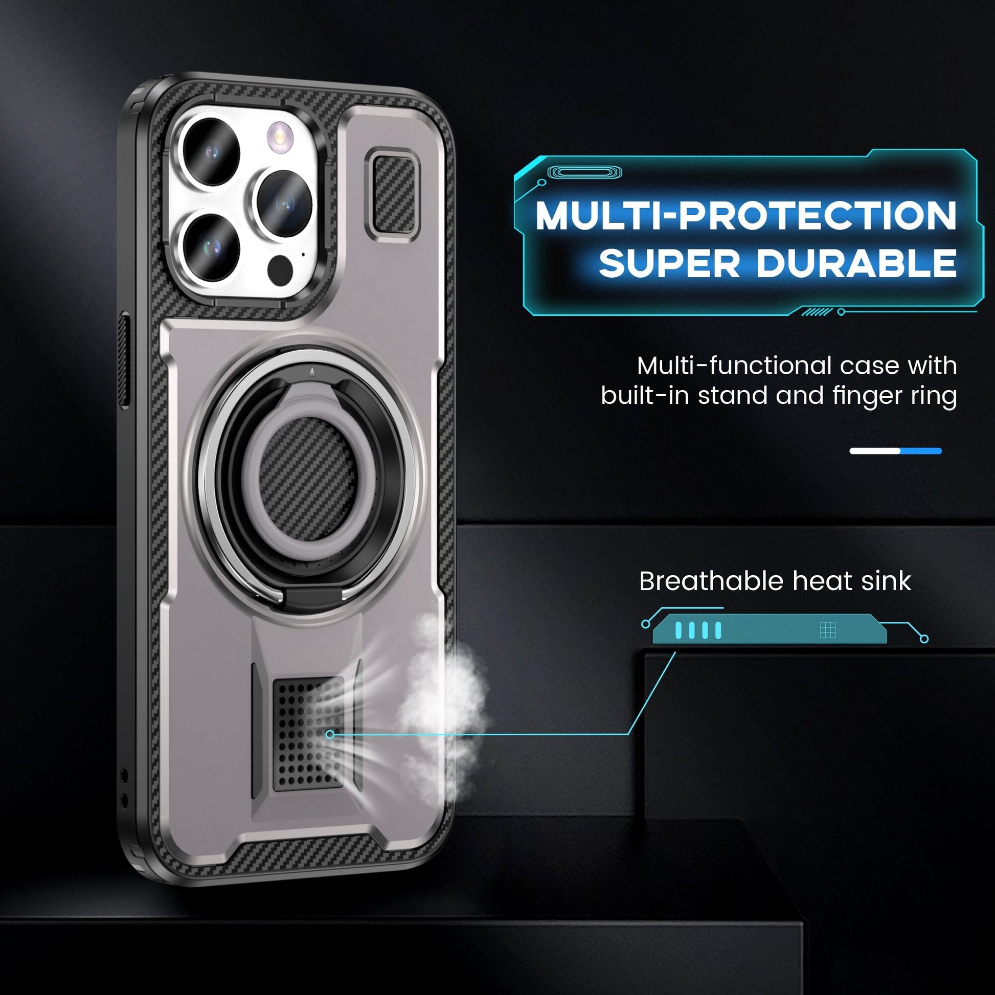 360 Rotatable Ring Kickstand TPU Case For iPhone 16 15 14 13 12 11 PRO MAX C49 - LeatherWalletCase