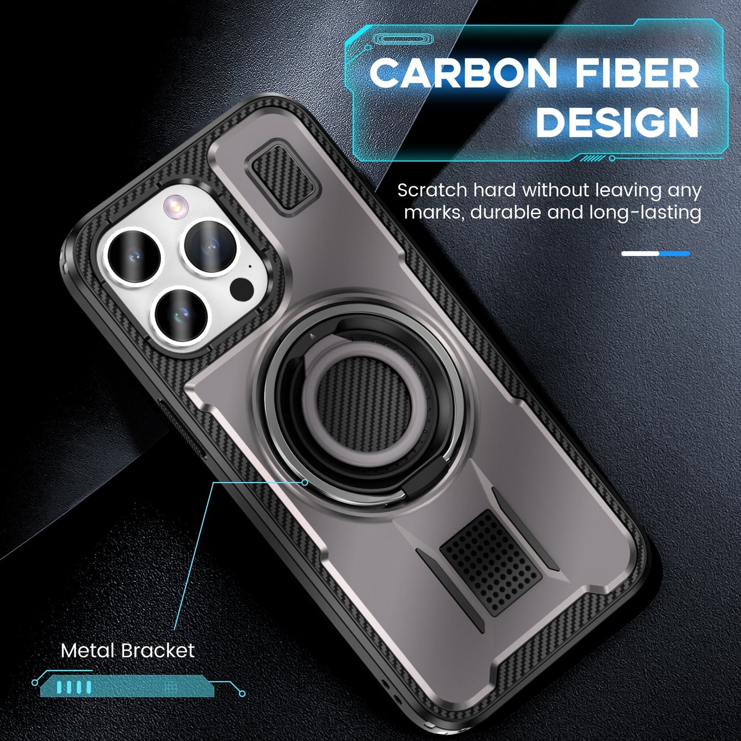 360 Rotatable Ring Kickstand TPU Case For iPhone 16 15 14 13 12 11 PRO MAX C49 - LeatherWalletCase