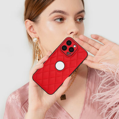 Diamond Shape Quilted Leather Case for iPhone 16 15 14 13 12 11 Pro Max Plus CC - 5 - LeatherWalletCase