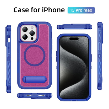 Frosted Matte Surface Kickstand Case For iPhone 16 15 14 13 12 11 PRO MAX C55 - LeatherWalletCase