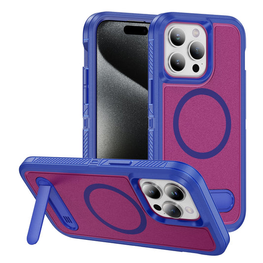 Frosted Matte Surface Kickstand Case For iPhone 16 15 14 13 12 11 PRO MAX C55 - LeatherWalletCase