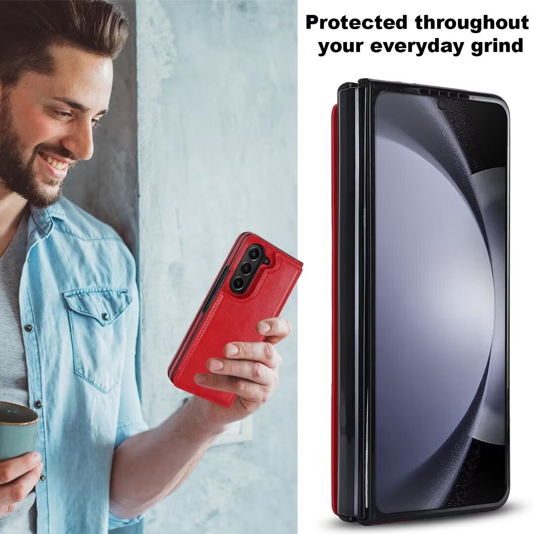 Leather Mag Safe Card Holder Wallet Case For Samsung Galaxy Z Fold 6 5 4 3 G10 - LeatherWalletCase