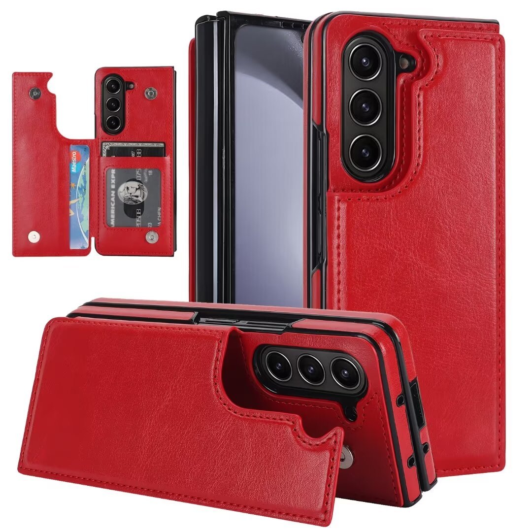 Leather Mag Safe Card Holder Wallet Case For Samsung Galaxy Z Fold 6 5 4 3 G10 - LeatherWalletCase