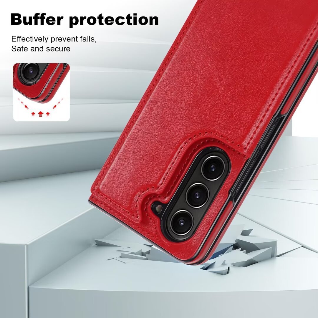 Leather Mag Safe Card Holder Wallet Case For Samsung Galaxy Z Fold 6 5 4 3 G10 - LeatherWalletCase