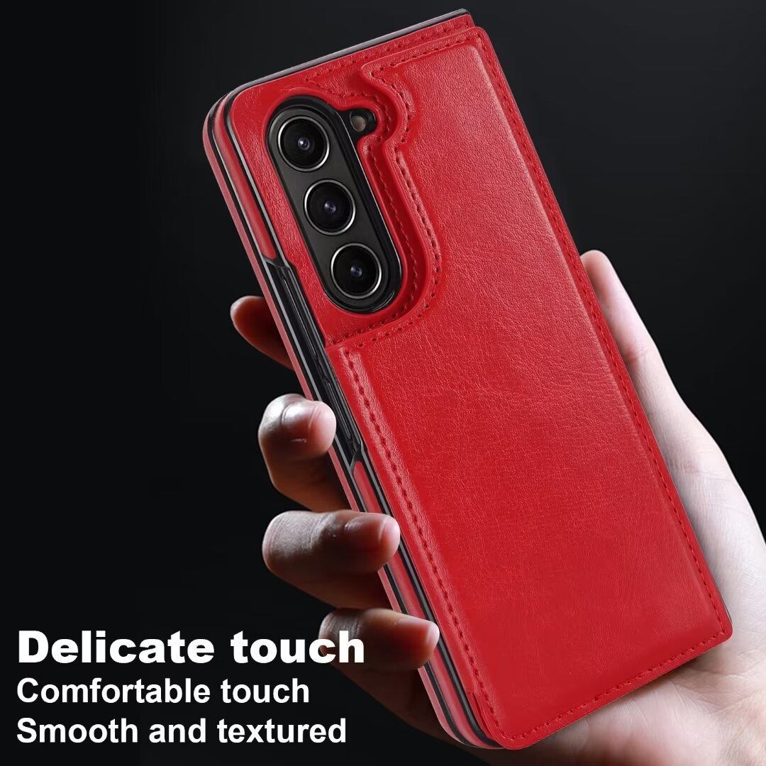 Leather Mag Safe Card Holder Wallet Case For Samsung Galaxy Z Fold 6 5 4 3 G10 - LeatherWalletCase
