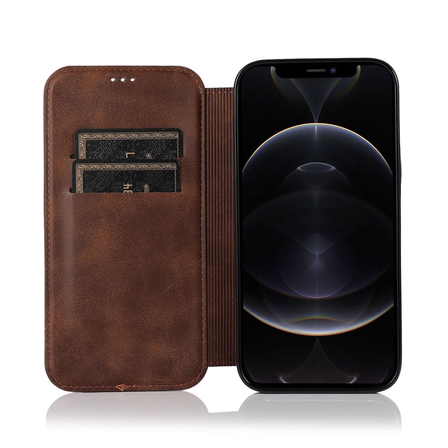 Magnetic Folio Card Holder Case For iPhone 16 15 14 13 12 11 PRO MAX C34 - LeatherWalletCase