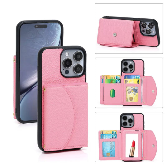 Multi Functional Wallet Case For iPhone 16 15 14 13 12 11 PRO MAX C59 - LeatherWalletCase