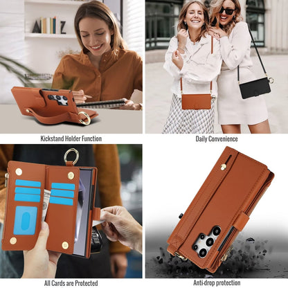 Multi Functional Wallet Case For Samsung Galaxy S24 S23 22 21 20 Ultra Plus G26 - LeatherWalletCase
