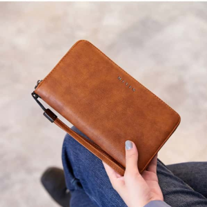 Women’s Soft Leather Wallet Big Capacity Long Purse Zipper Wallet